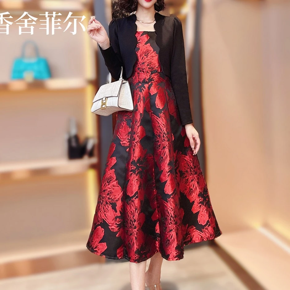 【香舍菲尔】81990#秋季新款气质修身法式收腰显瘦连衣裙