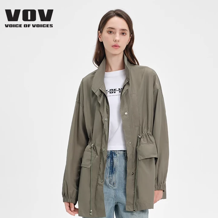 vov外套2024早秋新品女士简约收腰休闲风衣外套61143202021