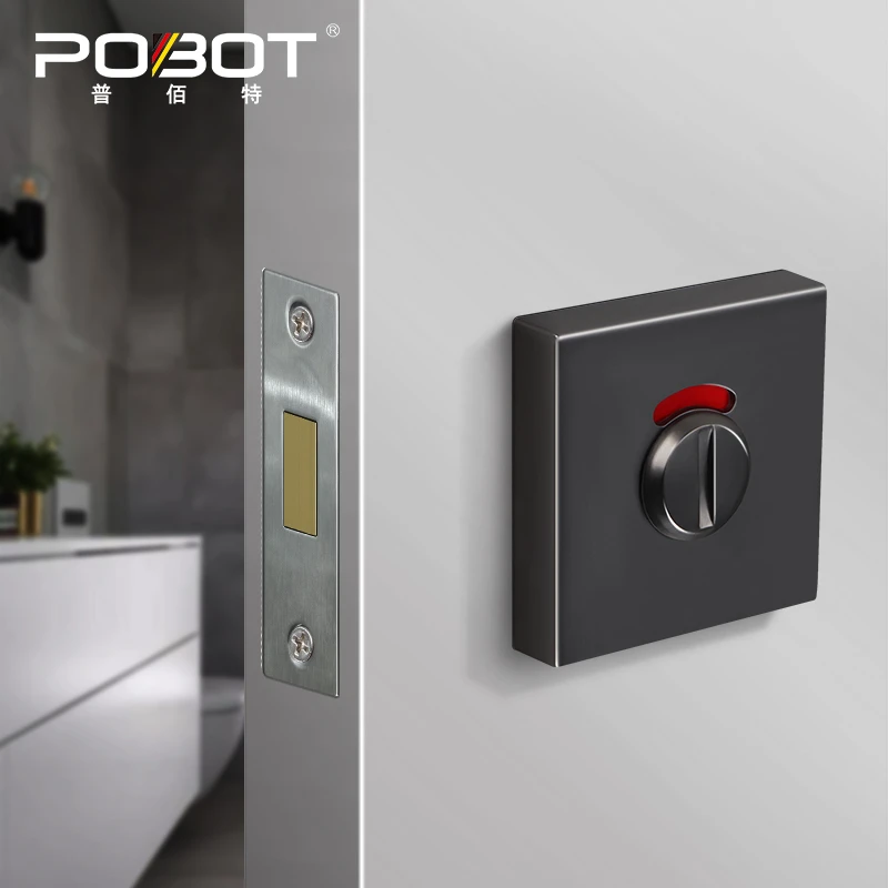 卫生间指示锁公共厕所隔断门锁室内插销锁有人无人红绿指示锁五金