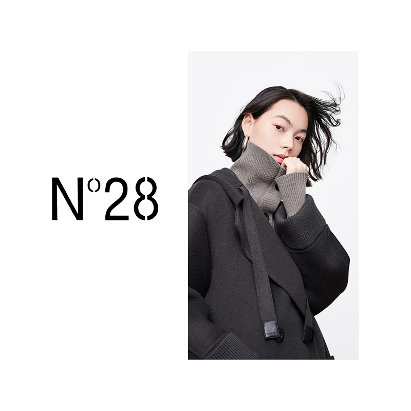 N°28毛呢外套女2024冬季新款设计师百搭简约双面呢大衣8352D667