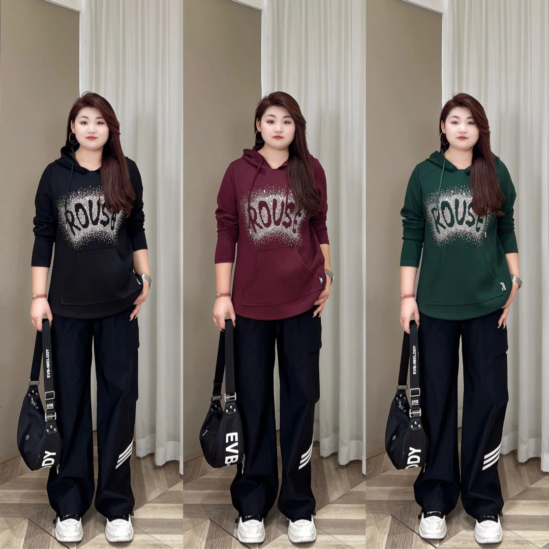 【现货仅上衣】PMM81506秋季新款显瘦简约百搭连帽卫衣