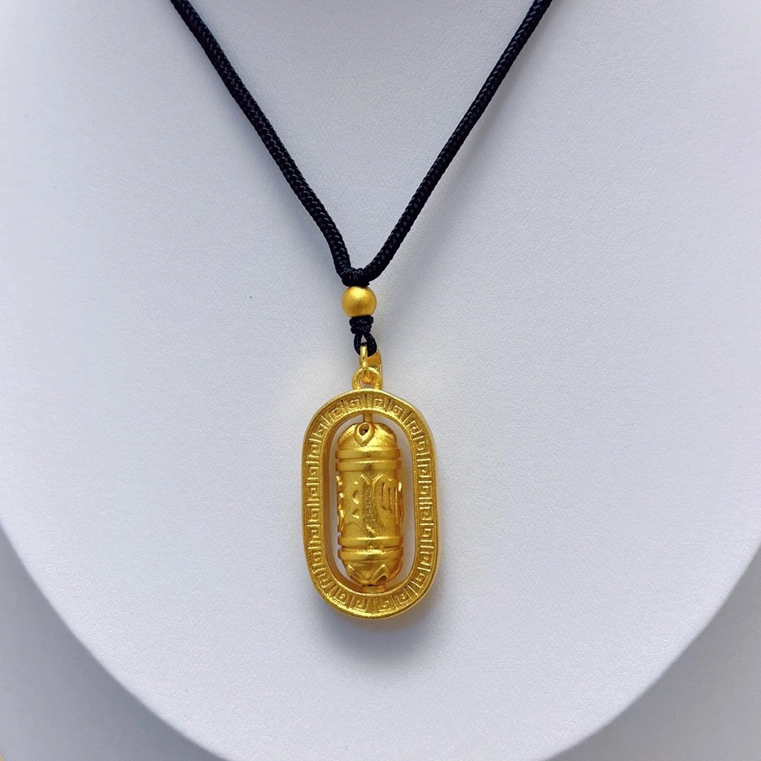 铜合金吊坠 铜合金吊坠国风新金柱可转动转运吊坠