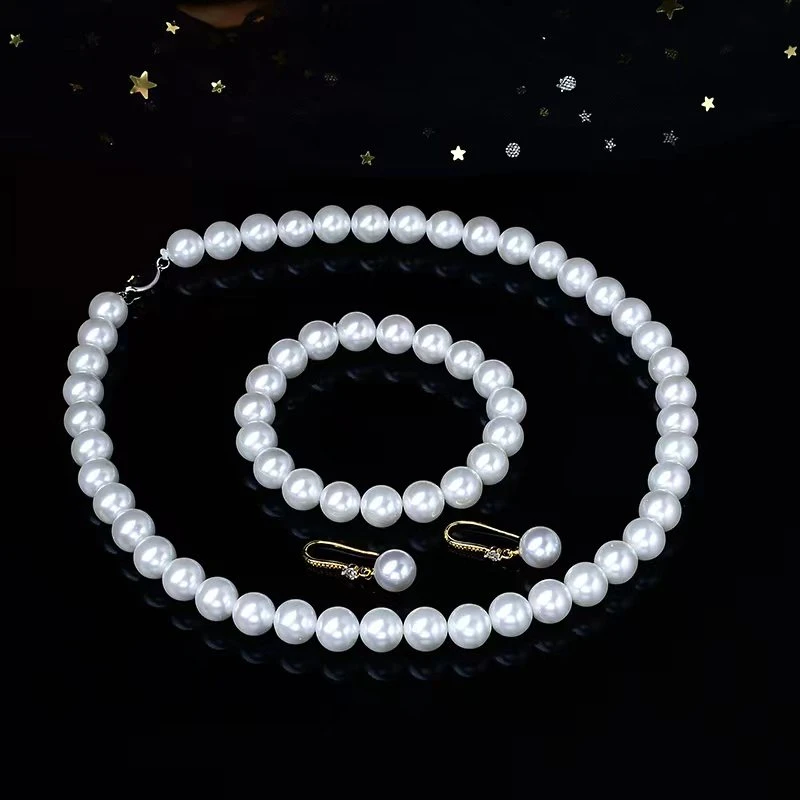 项链 套装白色贝珠10mm项链手链耳饰GG气质款