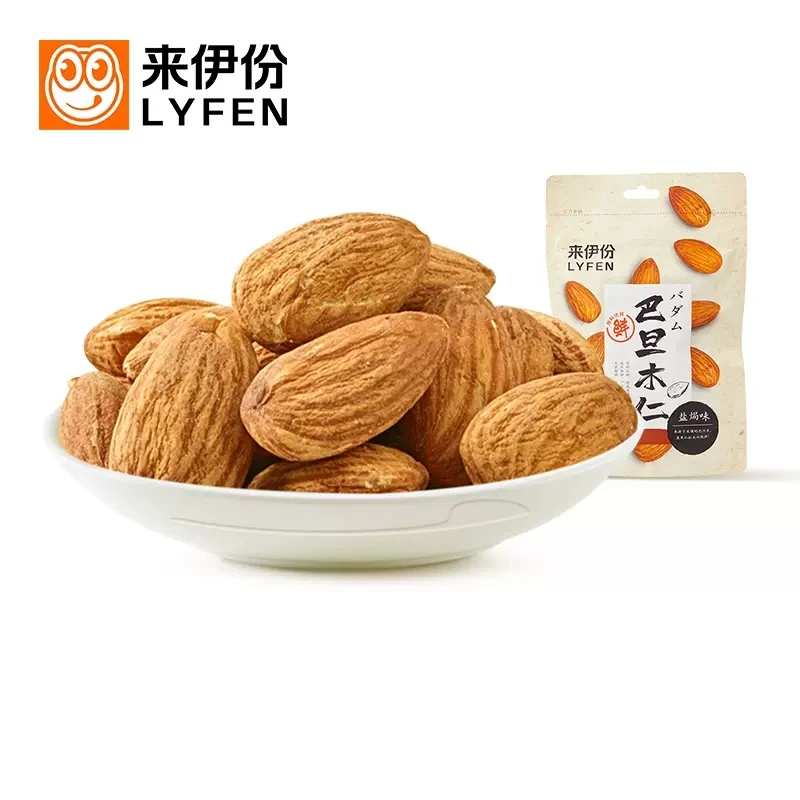 来伊份巴旦木仁150g坚果干果扁桃仁无壳零食袋装炒货酥脆休闲零食