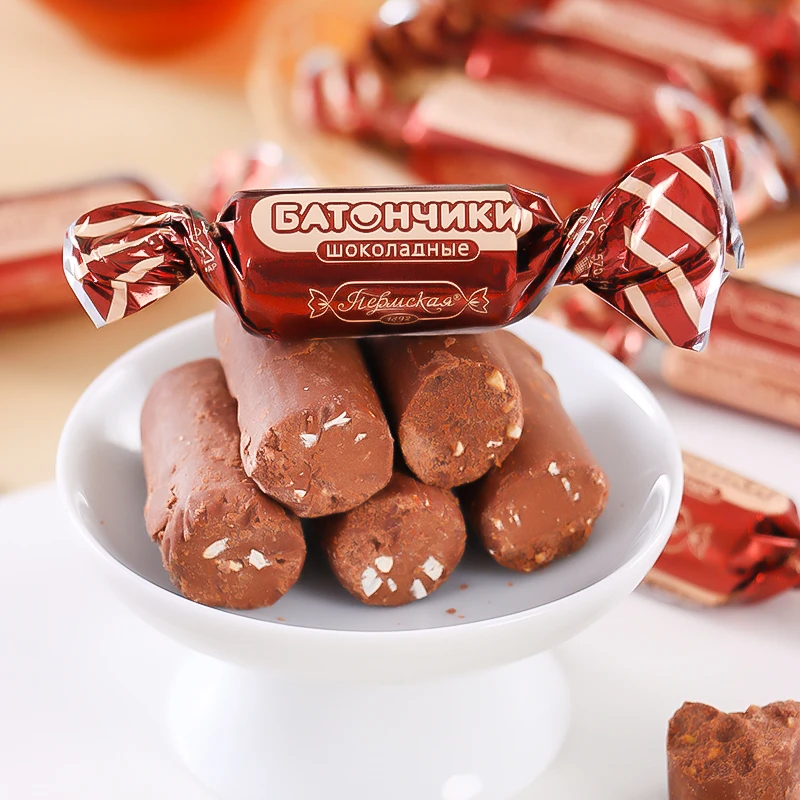 俄罗斯原装进口彼尔姆巴顿糖果牛奶味巧克力味糖果夹心醇香香浓