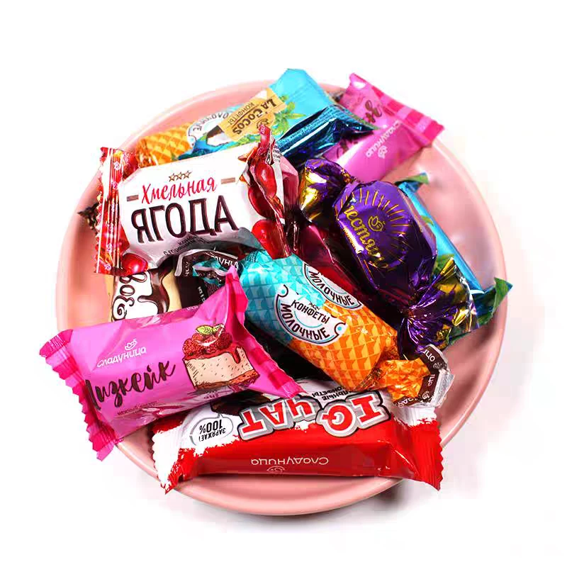 俄罗斯进口混合糖果夹心巧克力糖俄宝多喜糖年货新年糖果礼盒500g