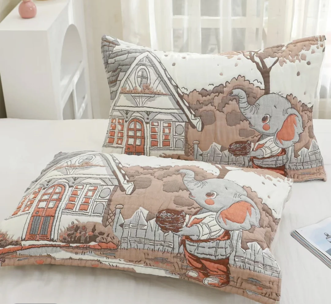 象宝宝枕巾（52cm x 78cm）一对透气成人加大柔软吸汗云朵枕巾