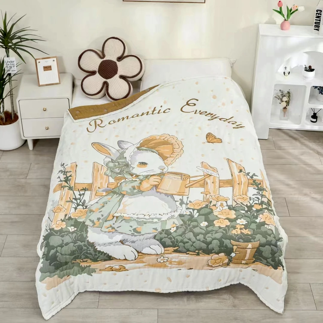 【秘密花园】 200cm x 230cm 多功能轻奢超柔轻奢纱布泡芙被