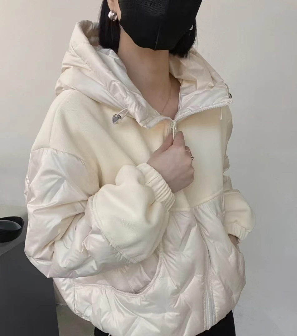 2352轻薄款羽绒服女款拉链连帽短款外套冬款衣长56胸围118