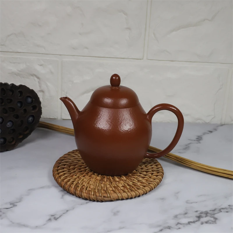 御壶清茗+秋水壶+140CC+小煤窑朱泥+全手工制+神飚紫砂艺术馆