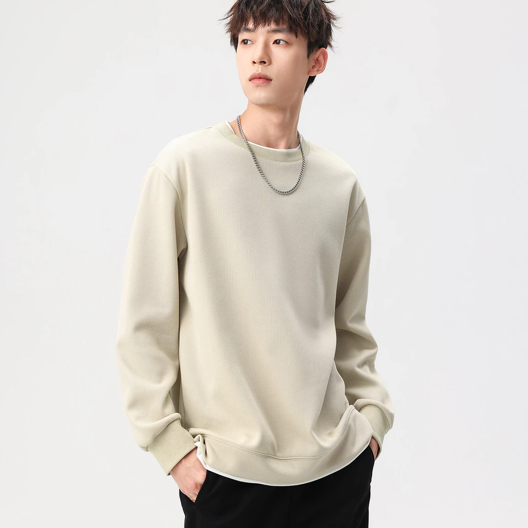 布衣传说 310g抗皱打机棉 春秋款假两件卫衣男士宽松外套上衣服潮