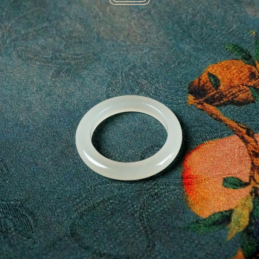 和田玉老坑青海料高冰梦幻冰烟紫戒圈17号