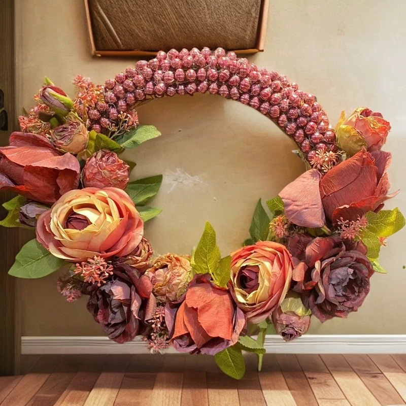 0016娜妃花艺门挂花圈