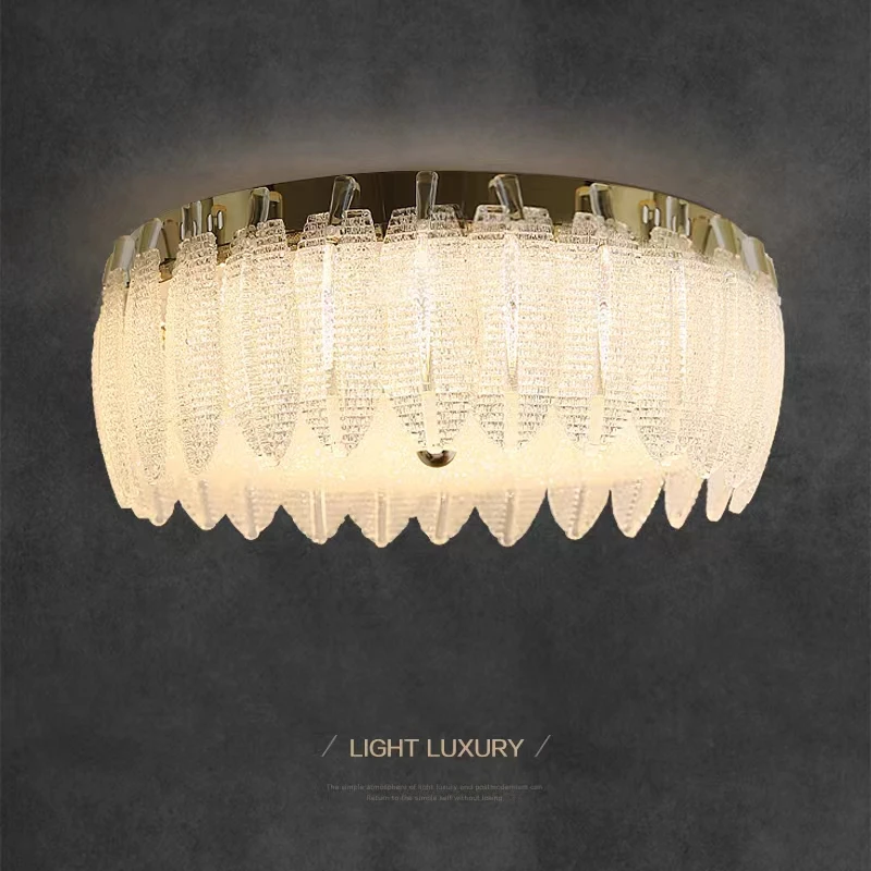 金丽阳光)轻奢创意个性圆形主卧室后现代简约房间大气水晶吊灯