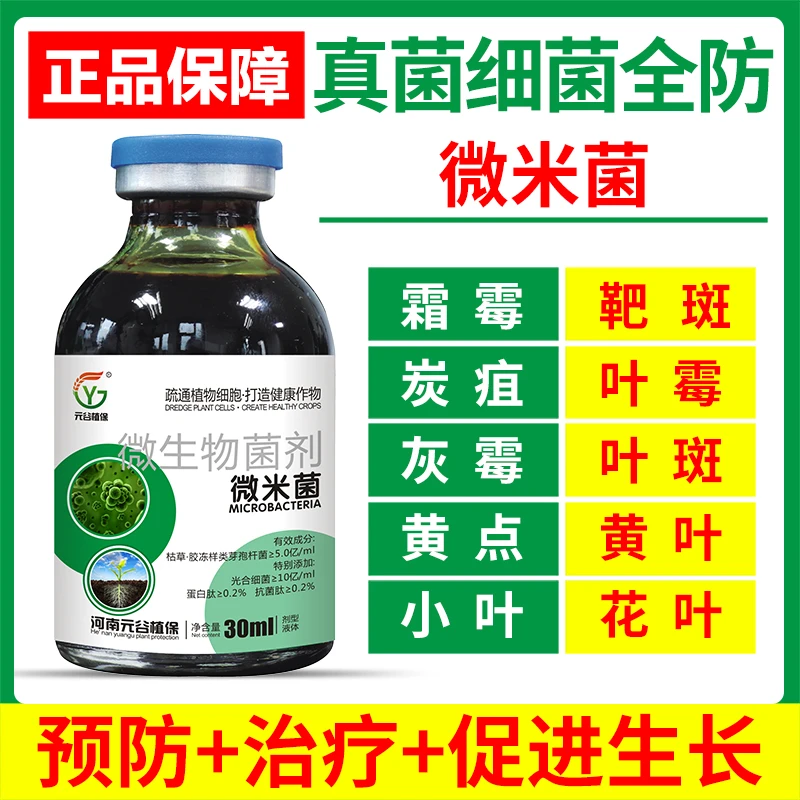 微米菌剂杀菌剂防治真菌细菌病毒病叶斑霜霉炭疽枯萎微生物菌剂