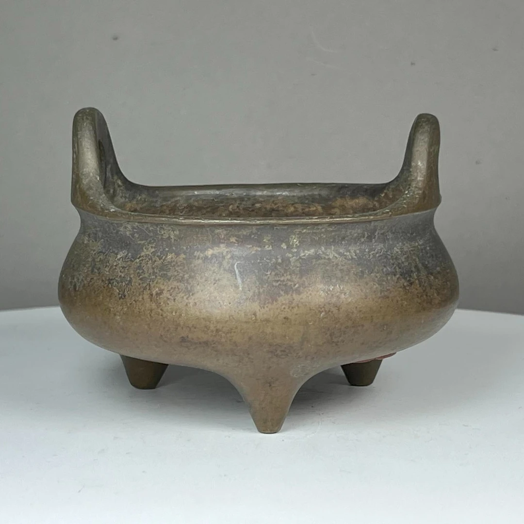 18 清中期 大明宣德年制款冲天耳铜炉 【古玩拍卖】5.2