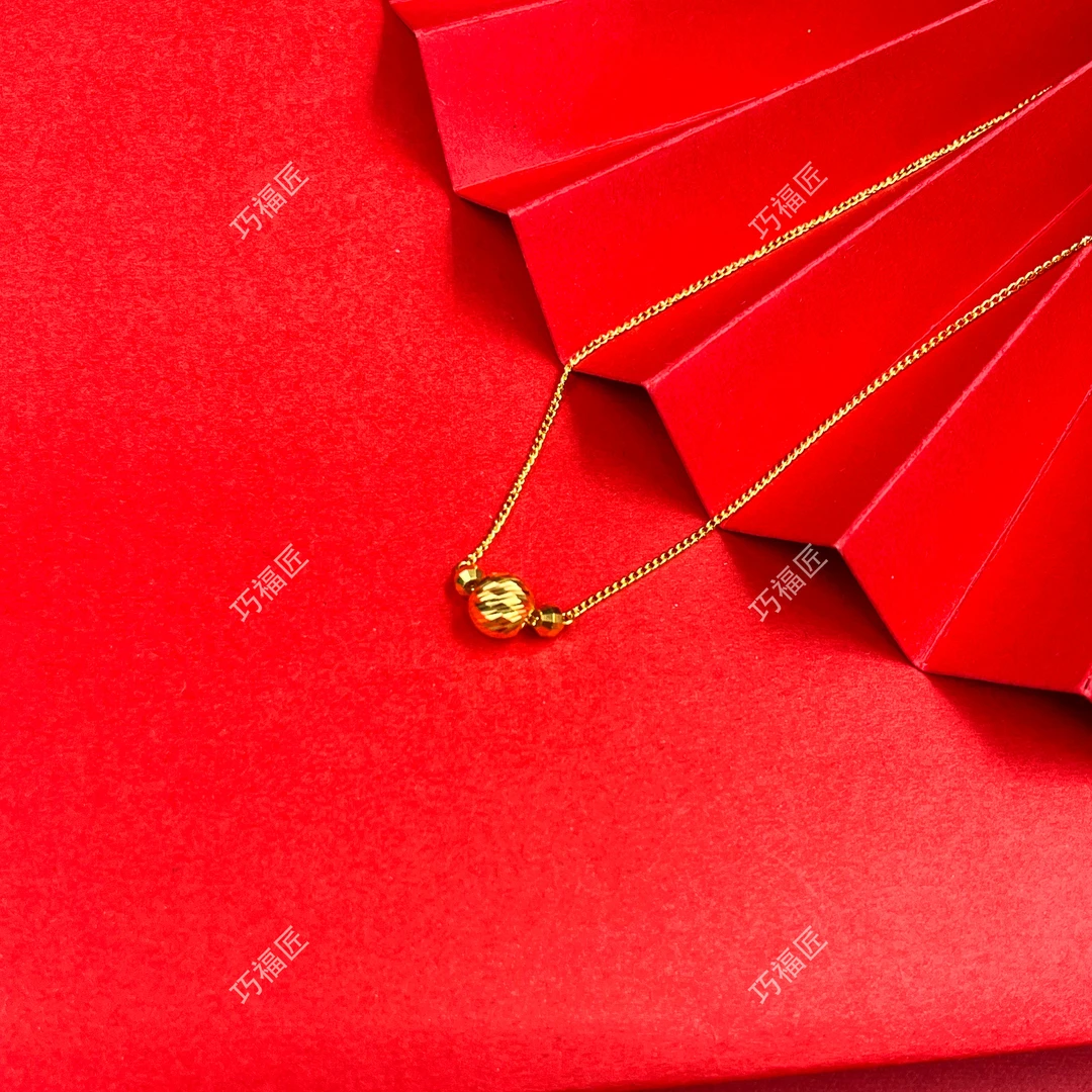 坠链均足银 切面圆珠套链 轻奢时尚百搭坠链气质小众精致精美