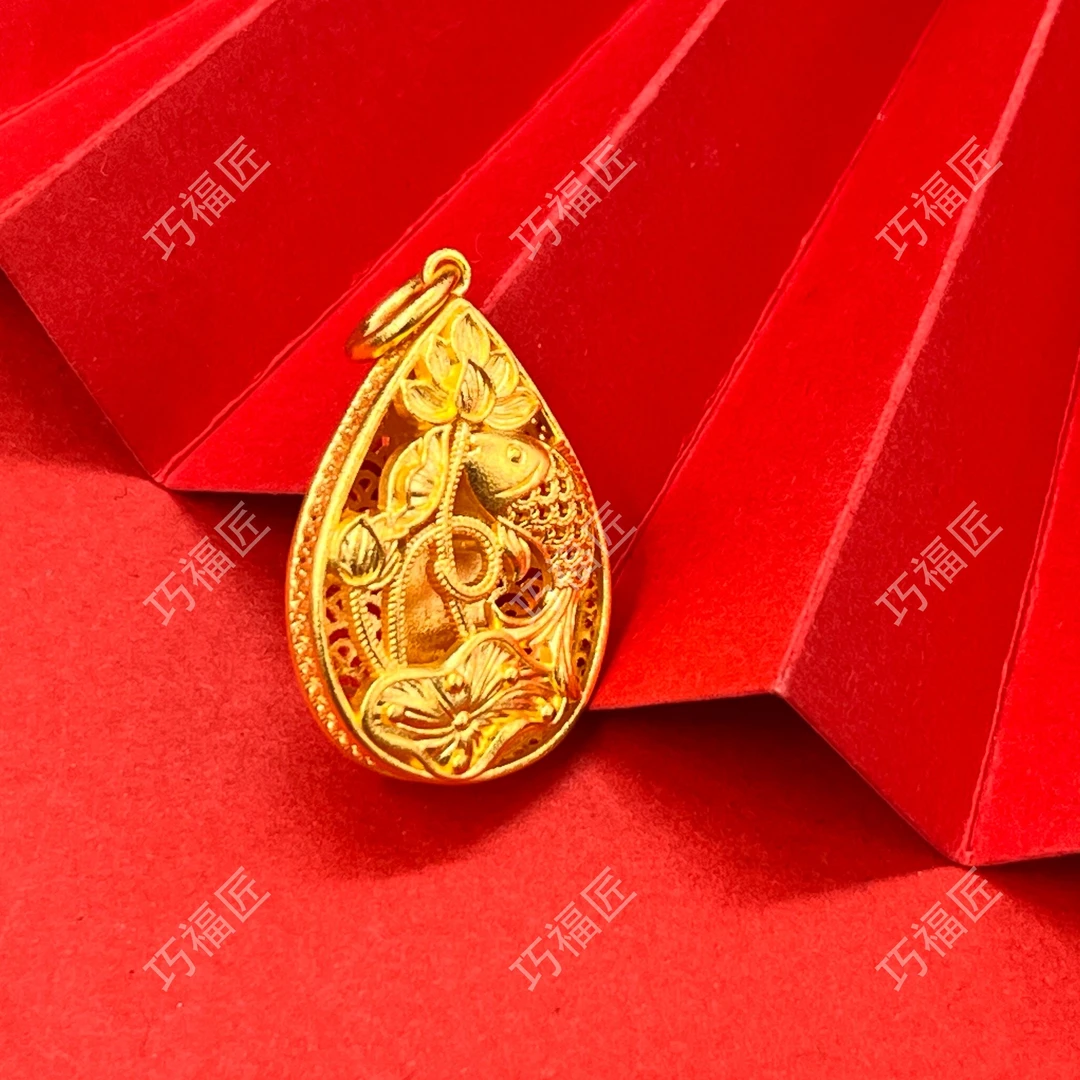 吊坠足银 镂空水滴形吊坠 百搭霸气精美时尚精致