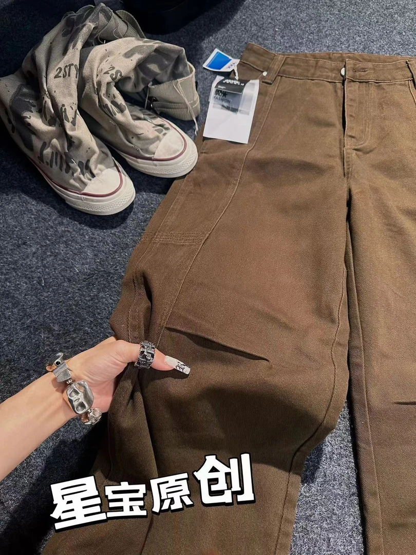 【星宝专属】8876韩版潮流时尚百搭直筒宽松牛仔裤