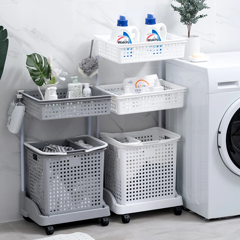 网红脏衣篮 家用卫生间浴室收纳筐 脏衣物袜子内裤分层收纳置物架