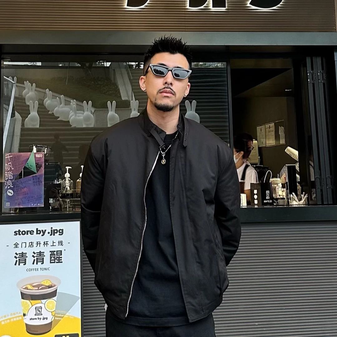 Hans院长 立领纽扣斜纹cleanfit夹克棉服拉链上衣户外美式硬汉