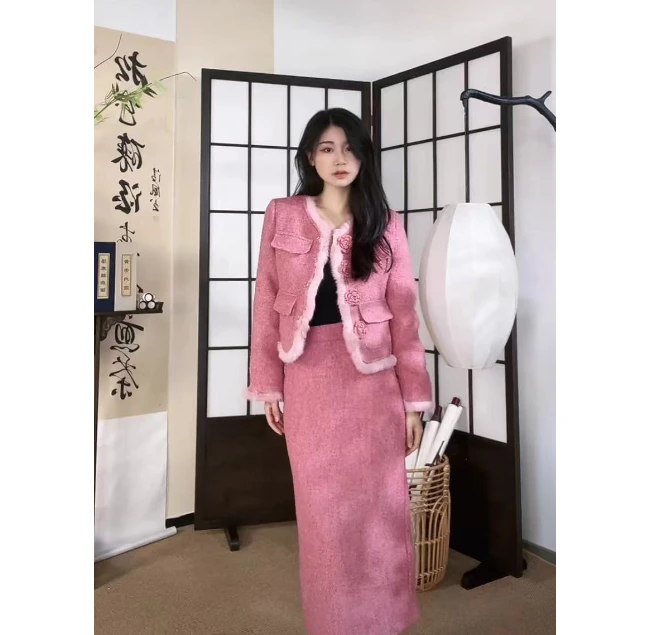 【茶衣自制】9159小香风气质轻奢贵气重工设计师冬季百搭秋冬套装