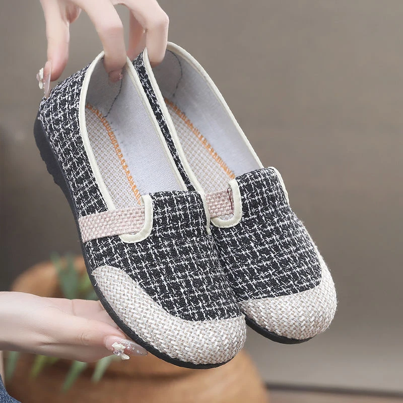 老北京布鞋单鞋休闲小香风软底中老年妈妈鞋渔夫豆豆鞋女鞋子平底