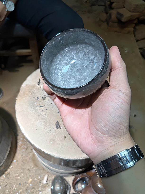 【闪购商品】瓷茶盏高端茶器主人杯玄武黑冰裂证书装11