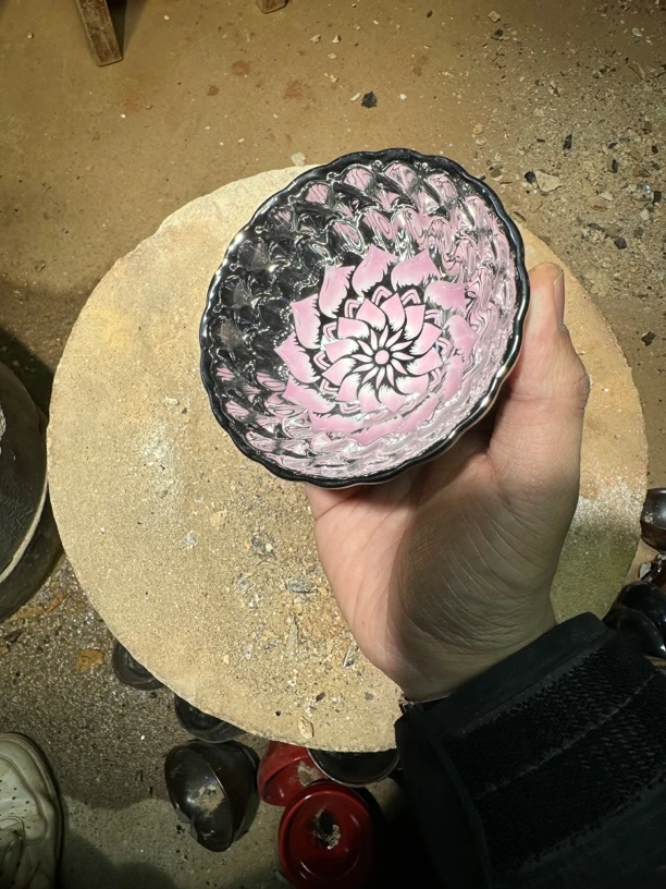 【闪购商品】瓷茶盏 收藏级 粉色莲花 手工葵口杯礼盒证书装00