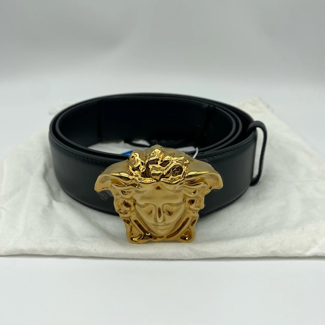 99新 VERSACE/范思哲 美杜莎金头黑色95码皮带/9283894