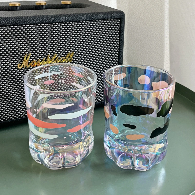 玻璃杯少女猫爪水杯创意造型牛奶早餐杯宿舍闺蜜情侣虎爪咖啡杯