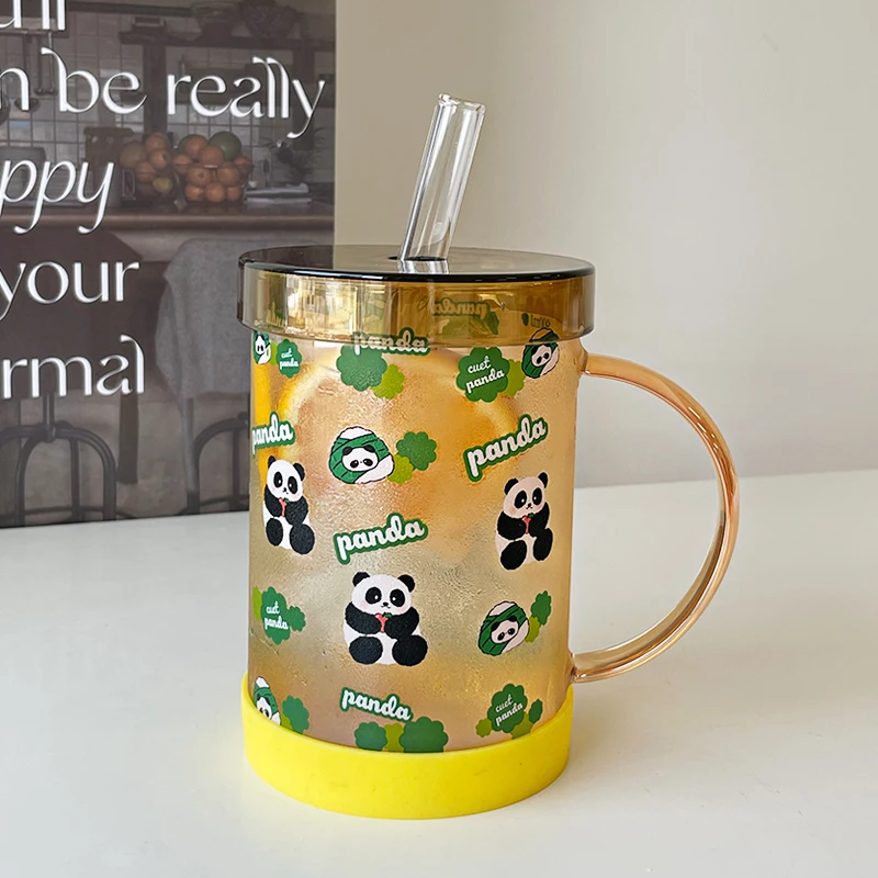 玻璃杯1000ml大容量咖啡杯高颜值卡通牛奶果汁杯耐高温泡茶杯水杯