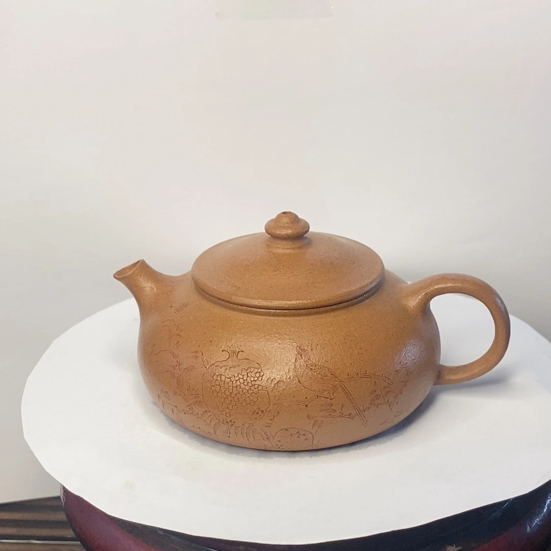 一帆风顺紫砂壶原矿泥料 手工制作