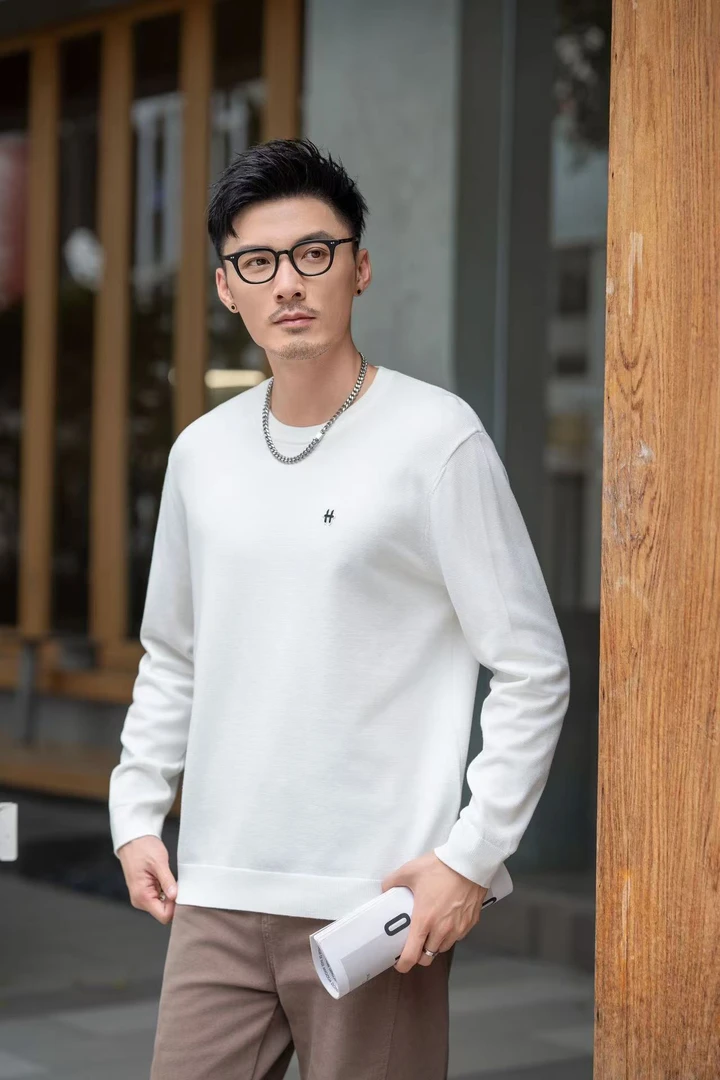 DU·DRESS秋冬款圆领毛衣男款柔软针织衫时尚潮流男装上衣