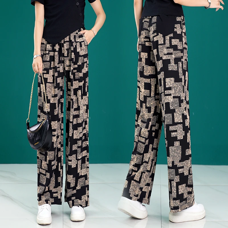 阔腿裤高腰直筒长裤夏季薄款洋气阔腿宽松显瘦时尚垂感休闲透气