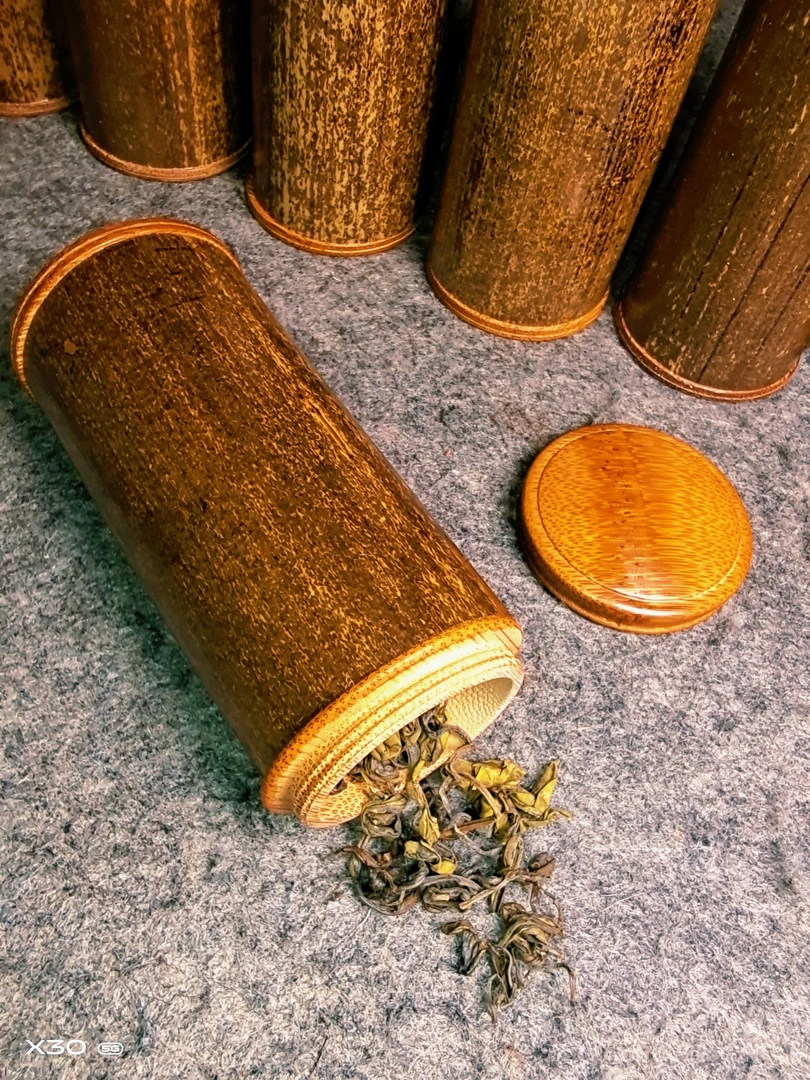 天然紫竹茶叶罐茶仓便携式旅行茶叶罐包装礼盒茶叶筒竹迹茶具宠件