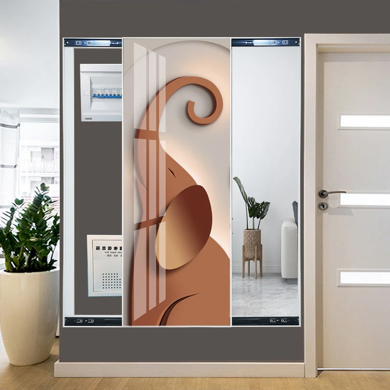 遮挡电箱装饰画隐藏镜子总开关弱电箱隐形折叠穿衣镜挂画寓意好