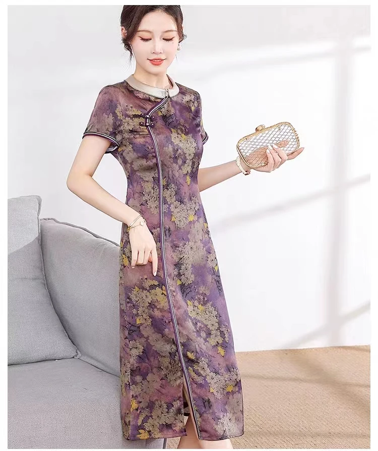 【Y600】商场同款F232-E107夏款改良旗袍裙新中式国风高端连衣裙