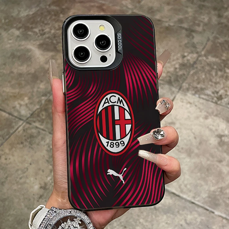 磁吸AC米兰队徽手机壳苹果16promax男足球iphone14/13/12小众XR15