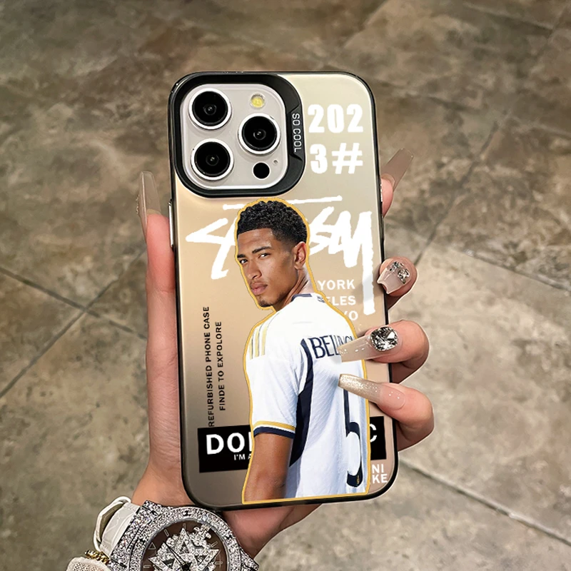 皇马贝林厄姆苹果16promax手机壳iphone15plus男生14磨砂13硬全包