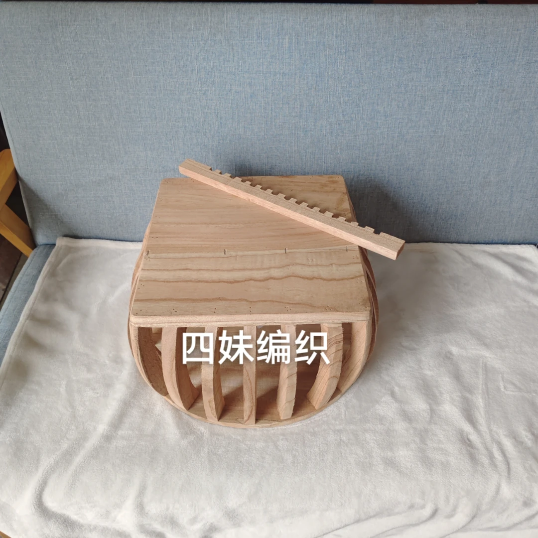 （四妹）方底花篮模具，纯实木制作，编篮子专用模型