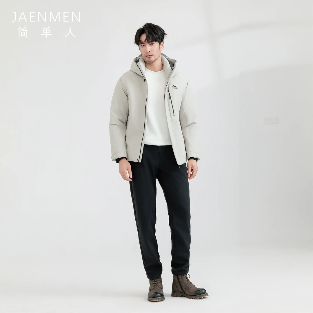 【清仓】防风抗寒连帽【细格三防面料】休闲登山保暖潮流冲锋衣羽绒服