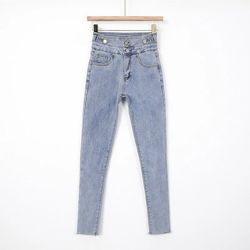 【北栀】高腰三粒扣牛仔裤361814