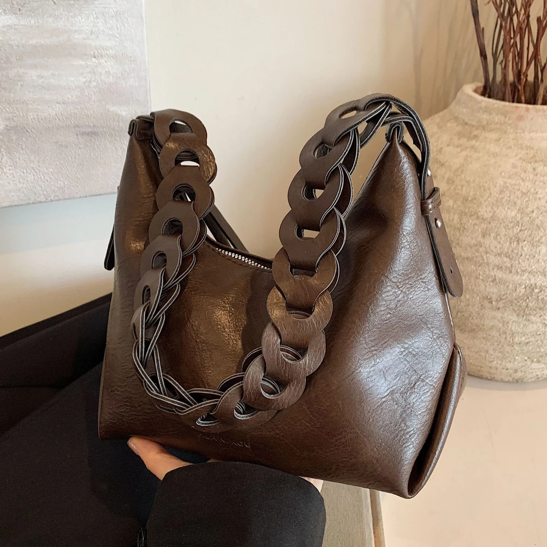 复古慵懒风托特包包女2024新款时尚饺子包爆款休闲通勤腋下单肩包