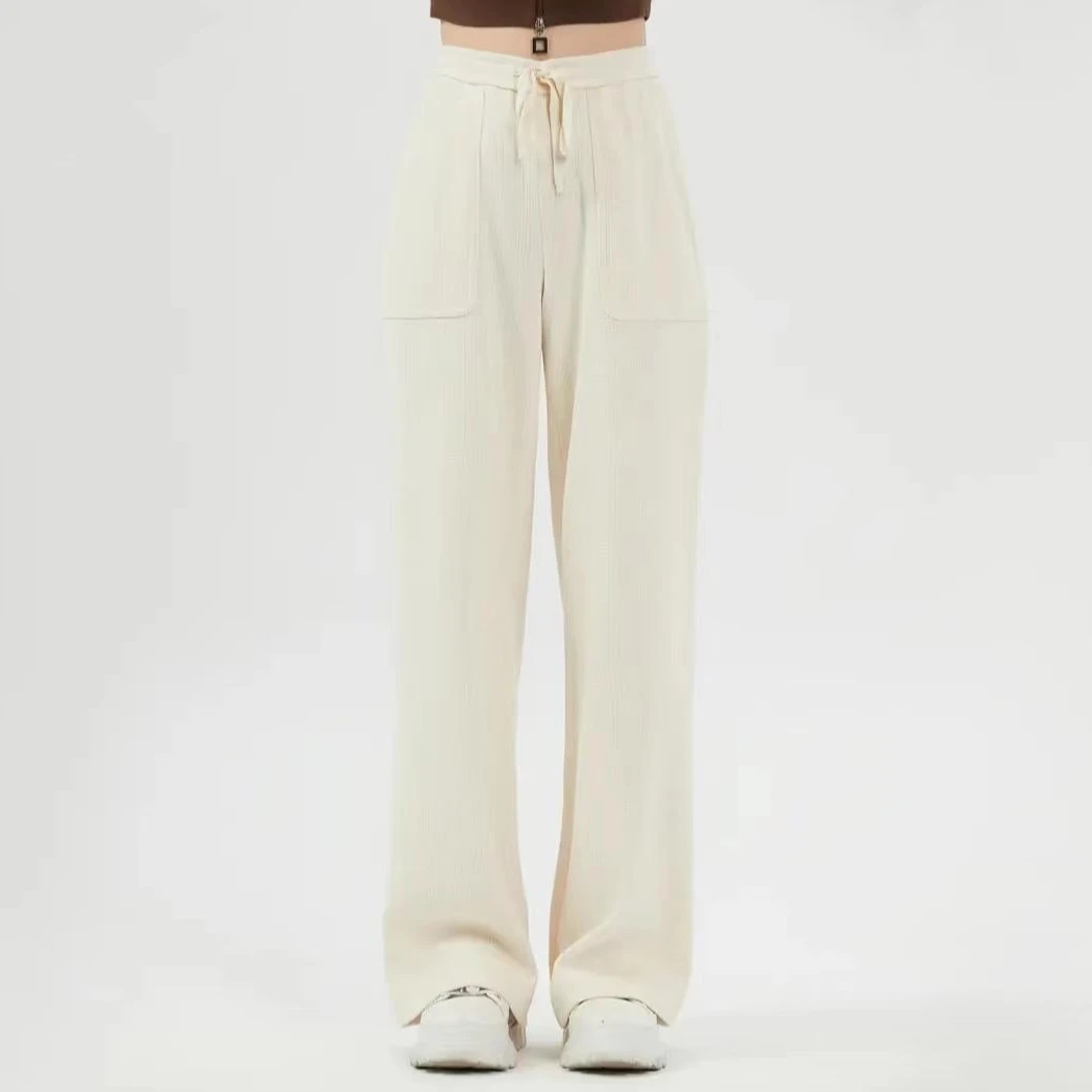 AMASS/阿玛施显瘦高腰时尚休闲百搭复古雪尼尔垂感直筒裤5100386