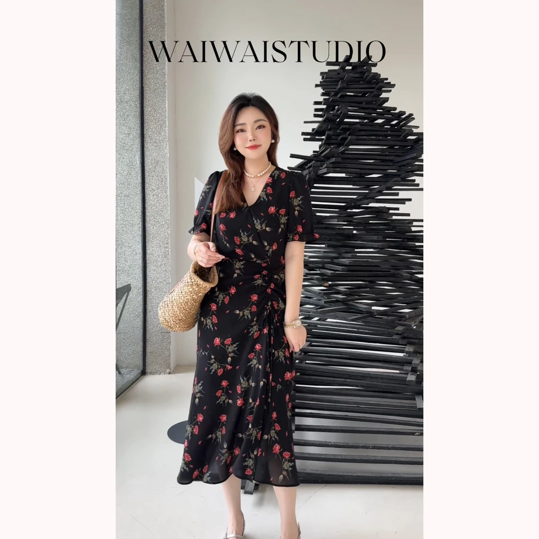 【玫瑰庄园】 夏季精致魅力玫瑰复古显瘦连衣裙 24S320