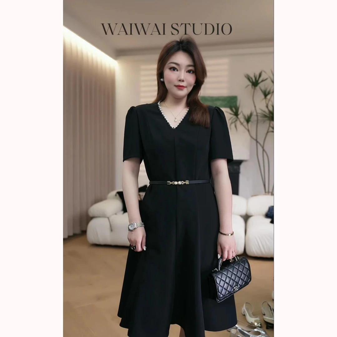 【画廊舞曲】夏季新款精致重工重磅醋酸显瘦八片鱼尾连衣裙 24S132