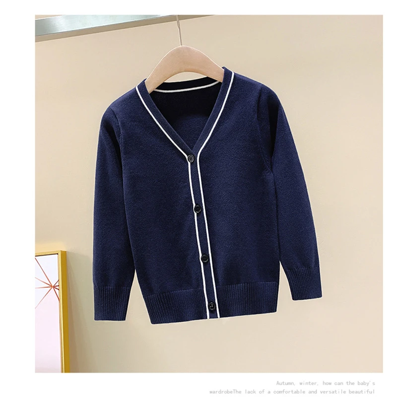 春秋儿童针织衫新款幼儿园校服外套男女童校服毛衣学院洋气大童