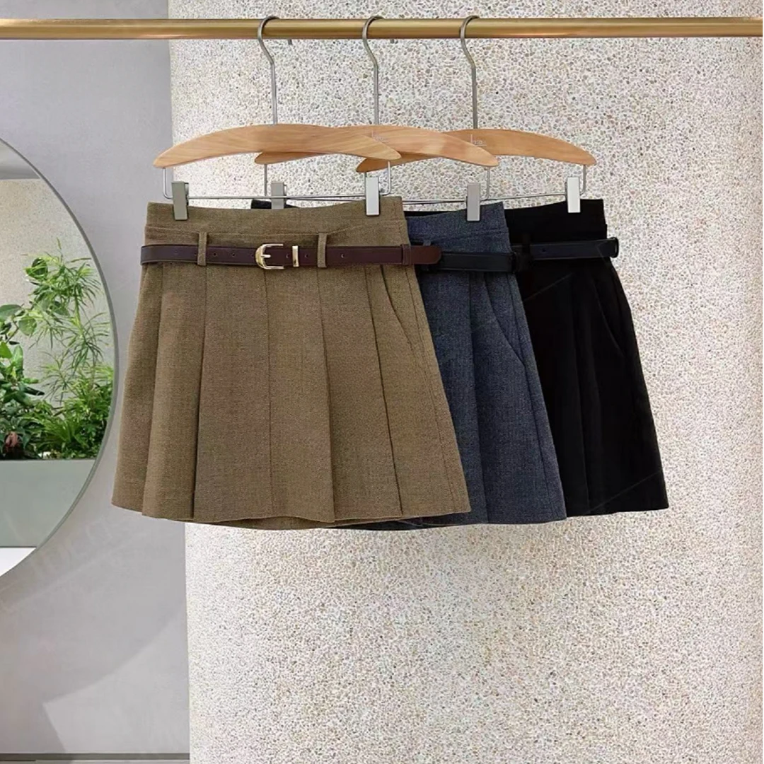 2025春季新款百褶半身裙 百搭减龄A字短裙 221954P
