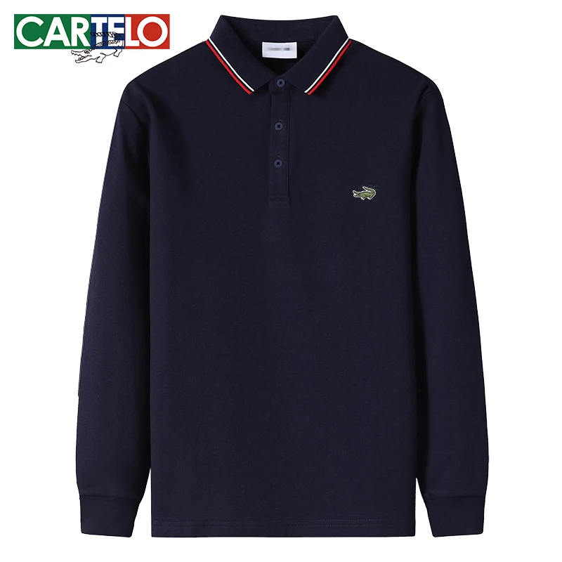 卡帝乐鳄鱼中年男士长袖T恤新款爸爸春装上衣宽松透气翻领Polo衫